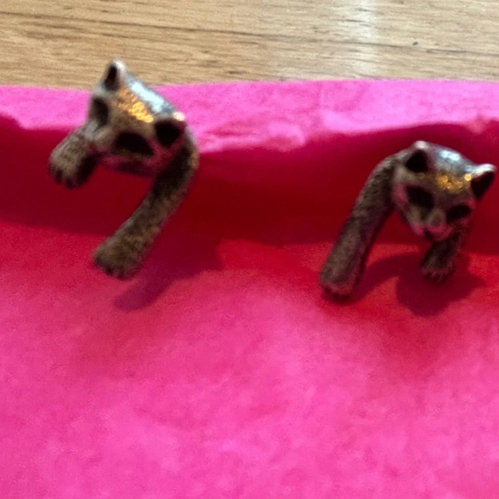 Cat Sterling Silver Stud Earrings